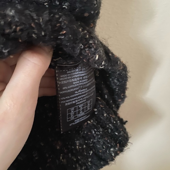 Guess Black Speckled Knit Cut Out Sweater - Picture 10 of 10